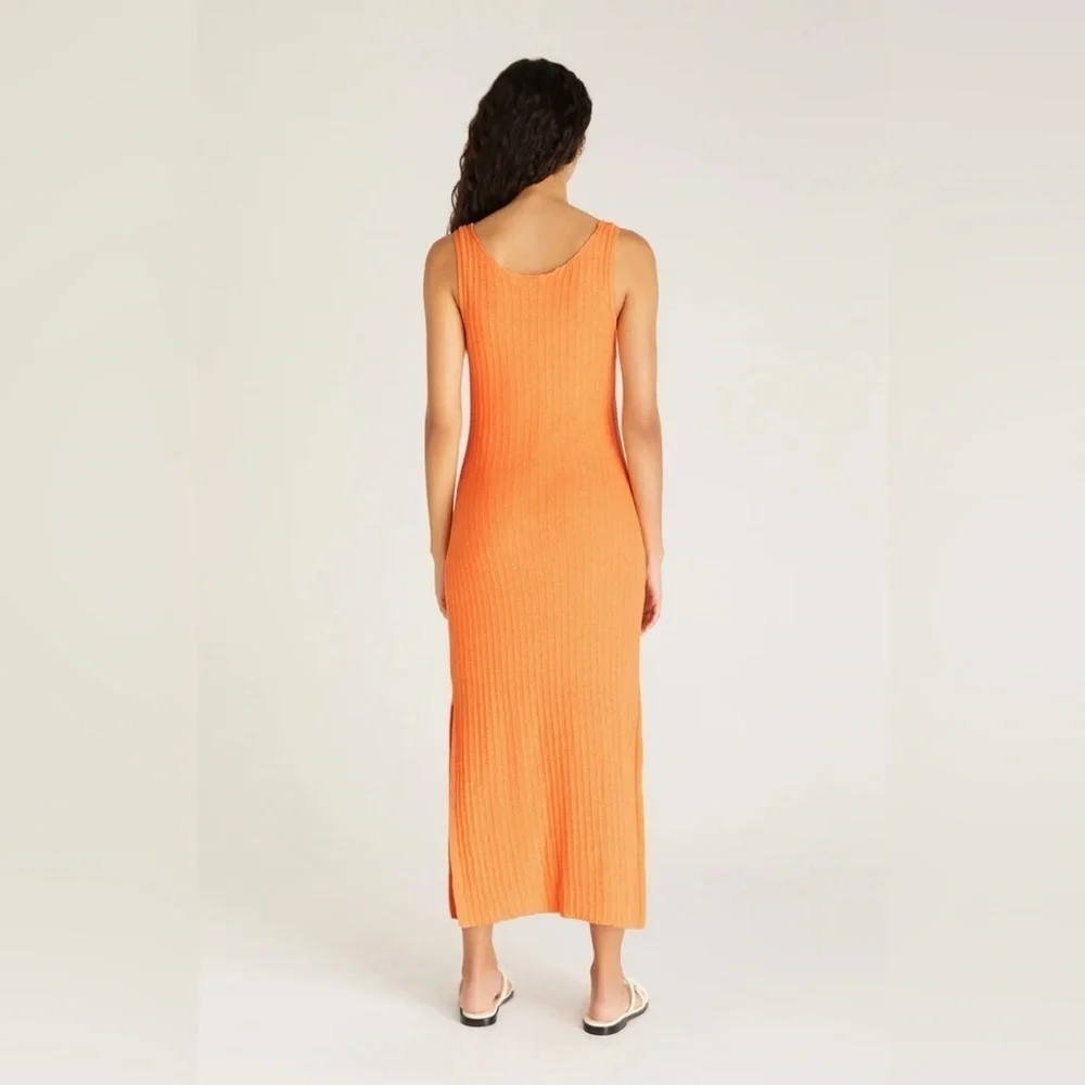 Z Supply Brayden Crotchet Knit Midi Dress in Papaya - Picture 4 of 16
